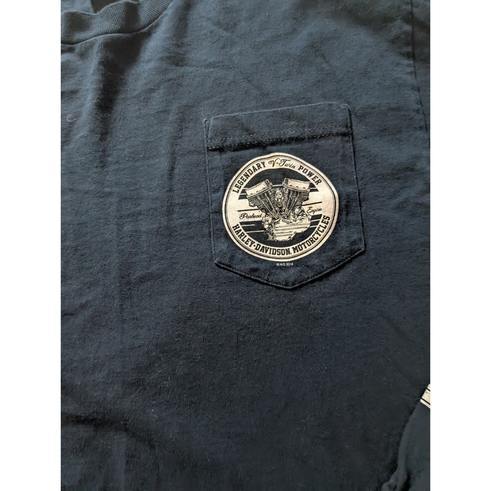 Harley Davidson‎ Mens Large Blue 2016 Long Sleeve Tee With Back Graphic - Picture 3 of 8